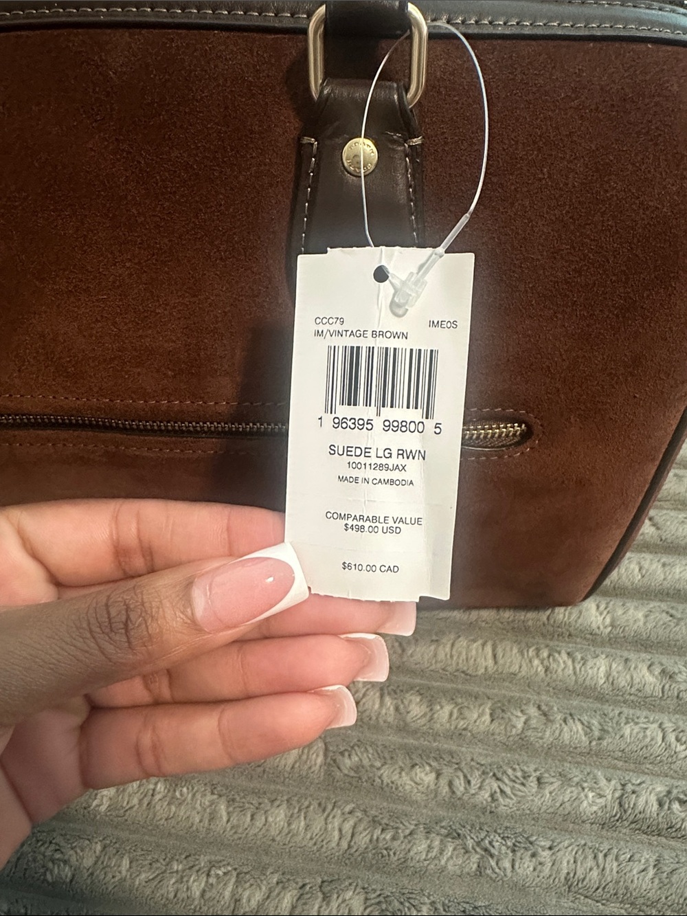 Coach Brown Suede Rowan - Picture 2 of 3